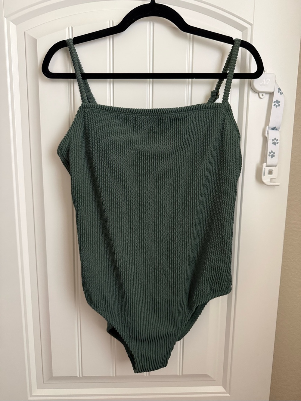 Women’s Maternity Pucker Textured Square Neck High Coverage One Piece Swimsuit